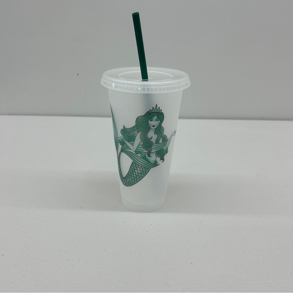 Starbucks Mermaid Siren 24oz Venti Reusable Cold Cup With Lid & Straw